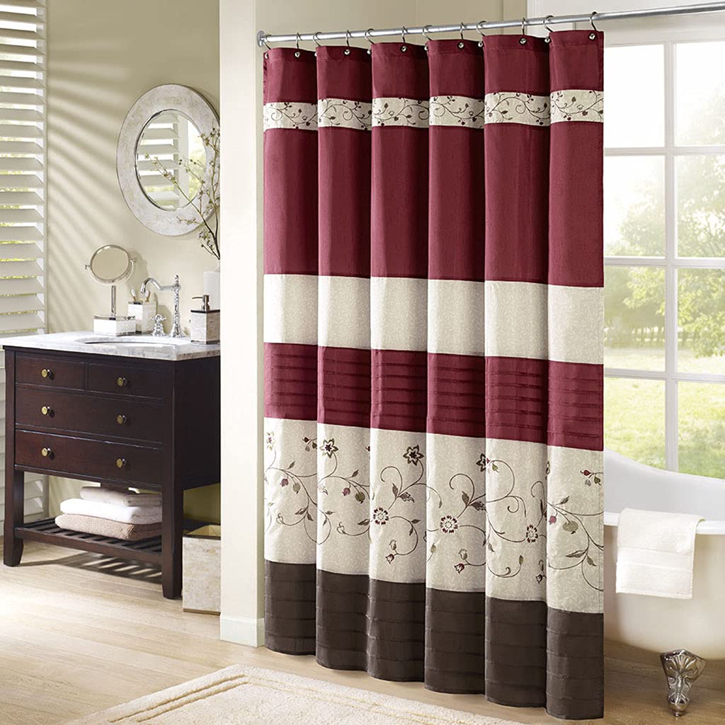 Madison Park Serene Shower Curtain for Bathroom, 72 x 72, Purple