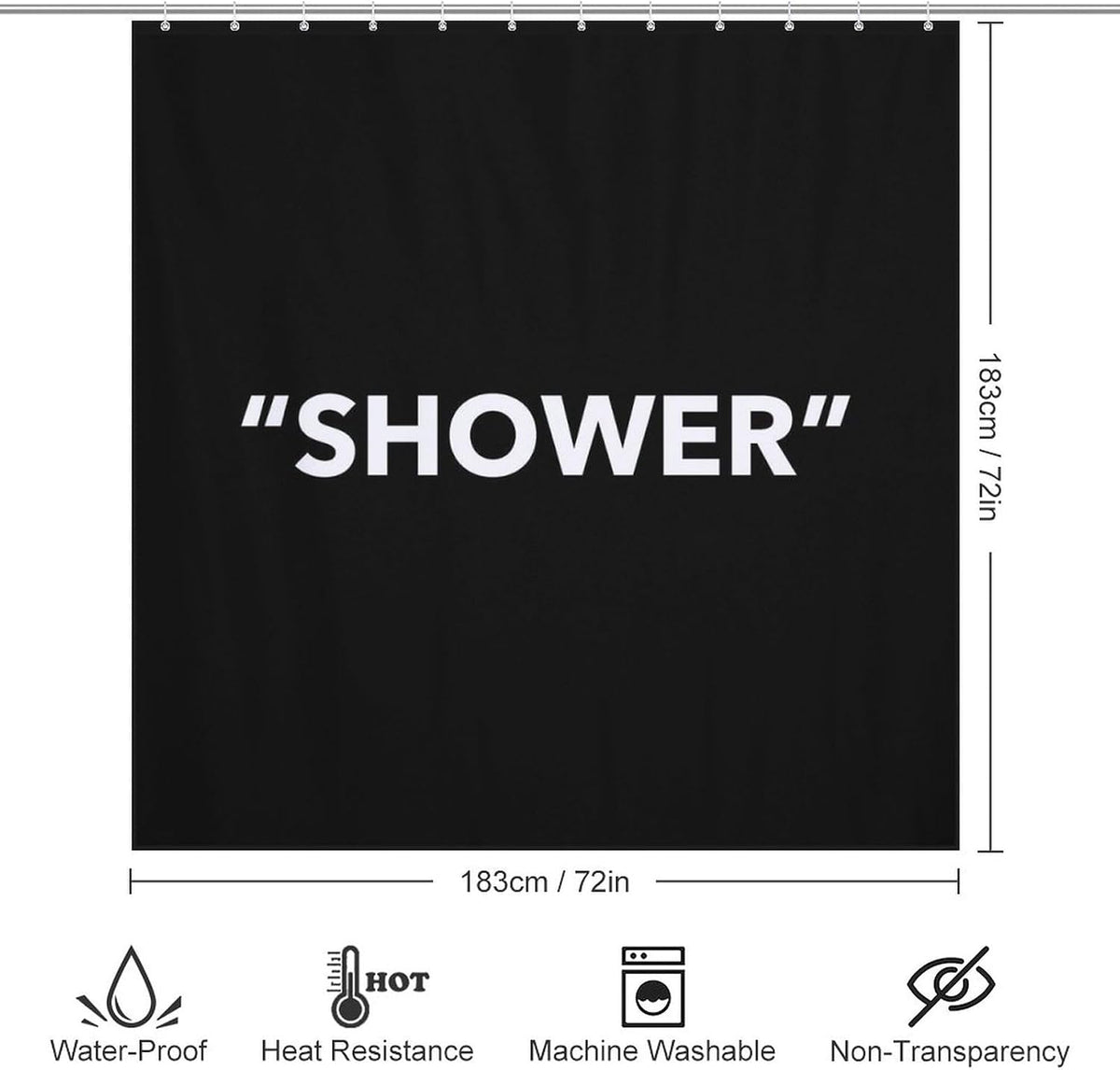 Ohocut Shower Curtain, Minimalist Bathroom Shower Curtains Aesthetic, 120 GSM Heavy Duty Polyester Shower Curtain