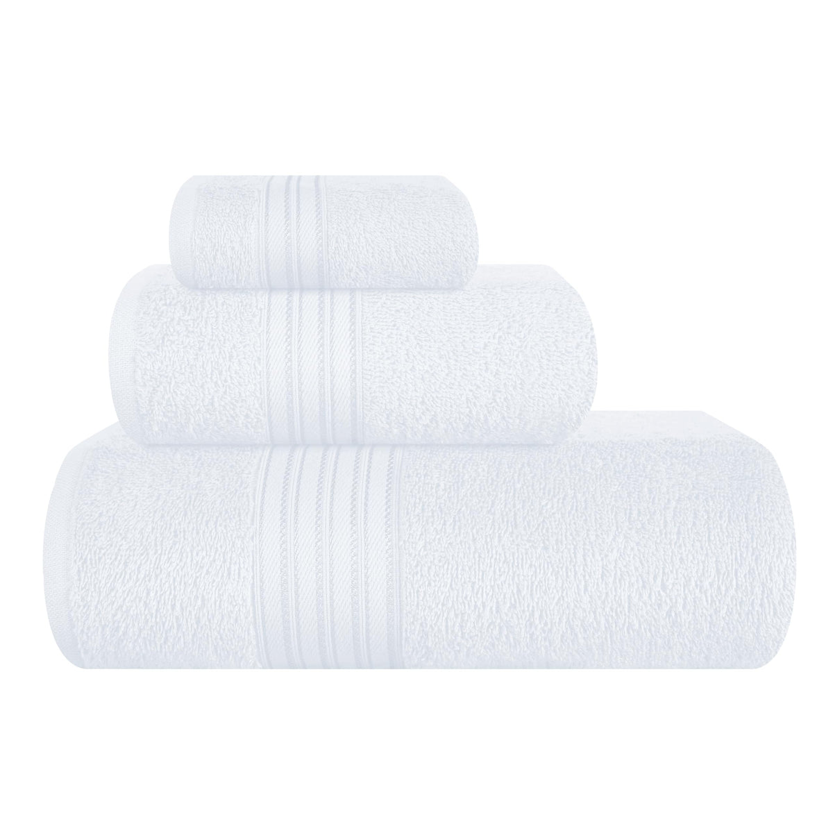 BOUTIQUO 6 Pack Cotton Towel Set, Contains 2 Bath Towels 28x55 inch, 2 Hand Towels 16x24 inch & 2 Wash Coths 12x12 inch, Ideal Everyday use, Ultra Soft Compact & Lightweight - Purple