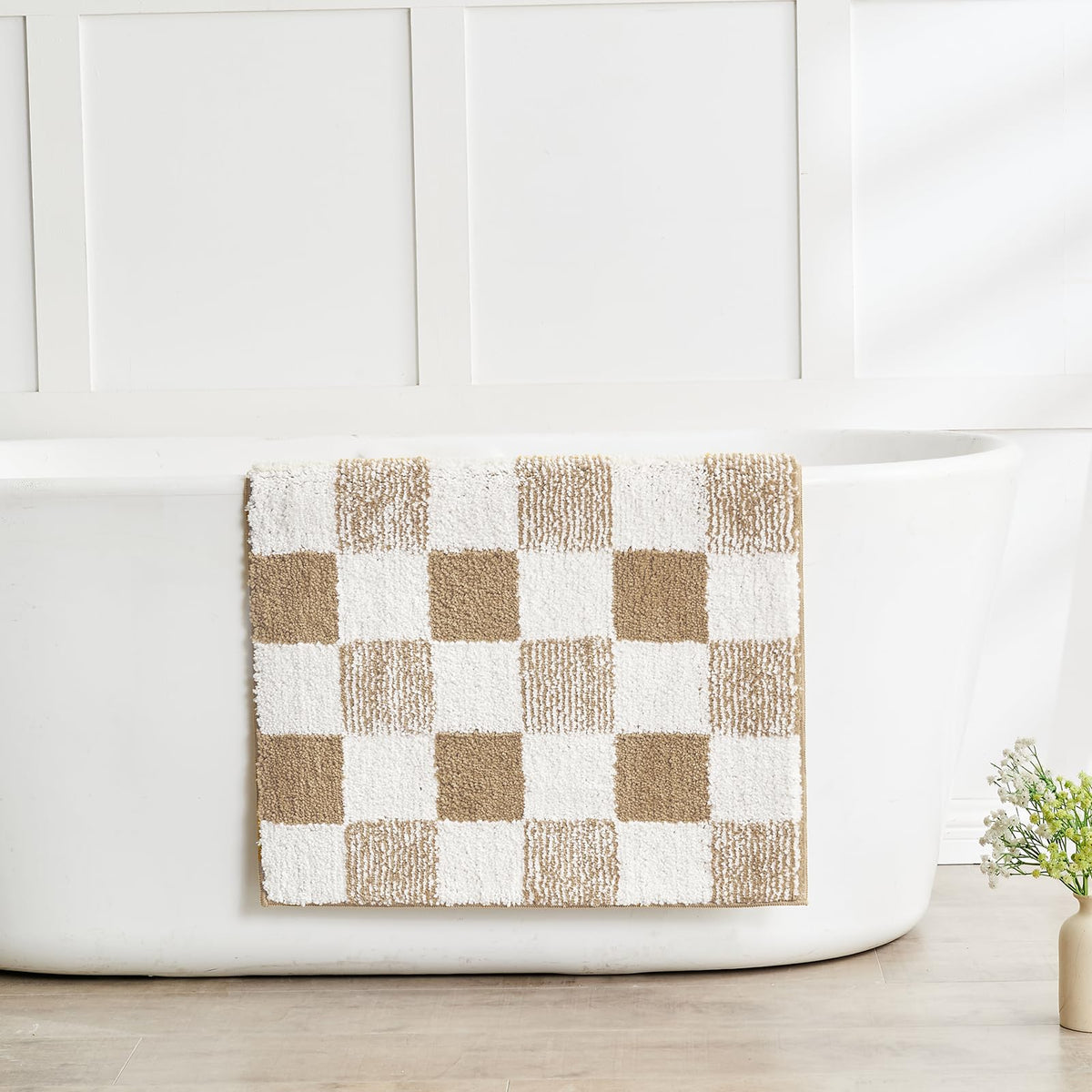CozeCube Navy Blue Bath Mat 24"x16" Non Slip Washable Rug