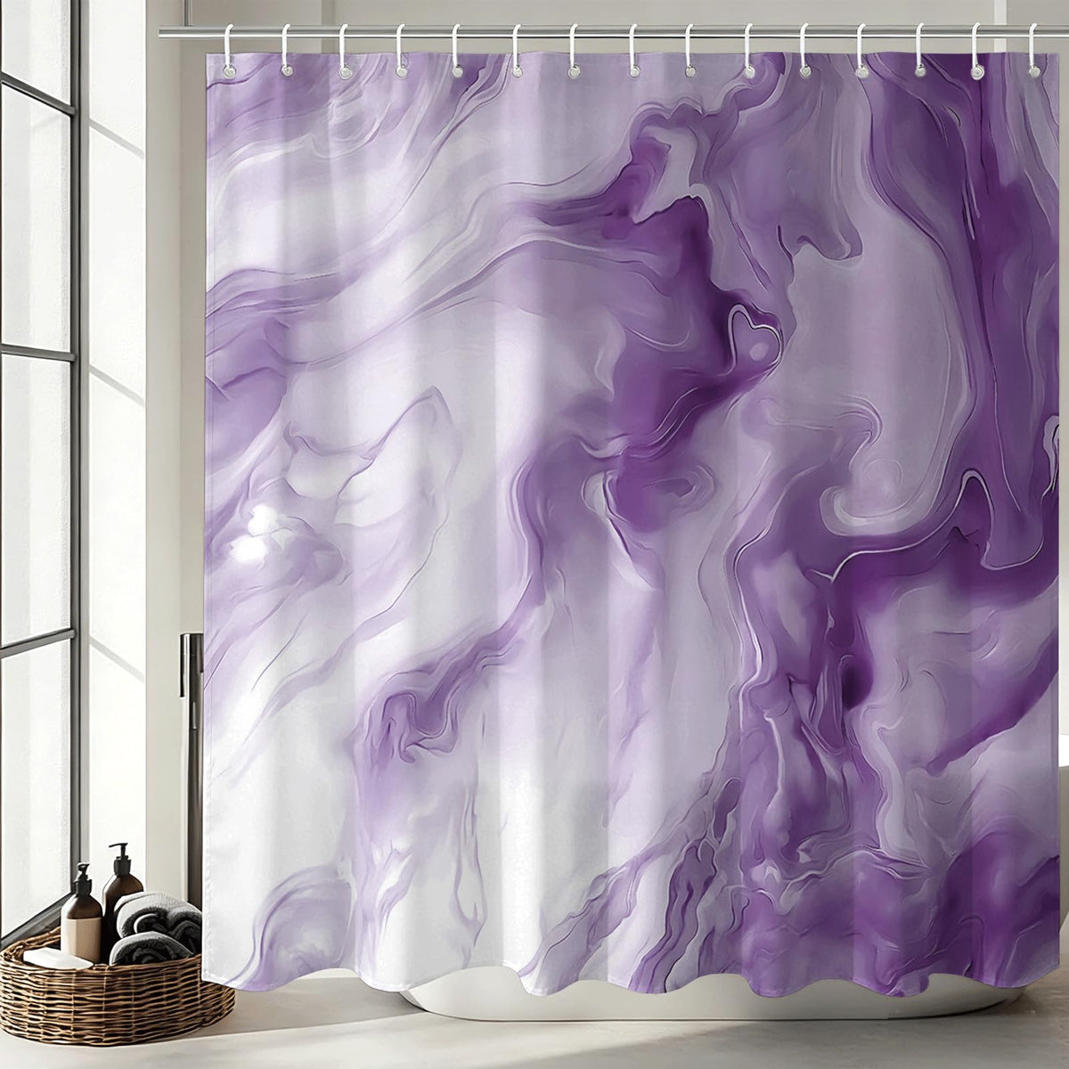 Shower Curtains Purple Marble Shower Curtain for Bathroom 72 X 72 Inch