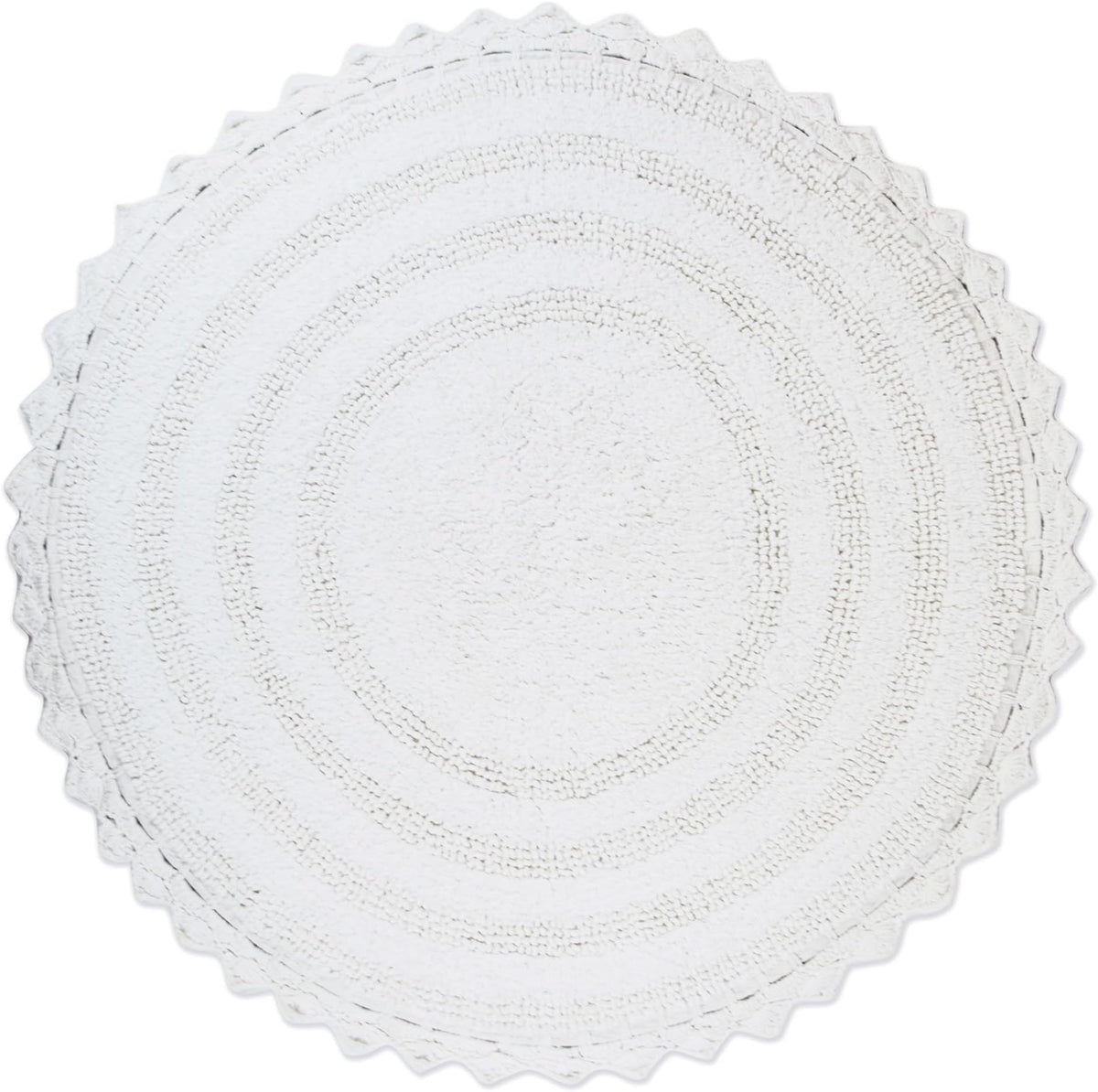 DII Crochet Collection Reversible Bath Mat, Small Oval, 17x24, Dark Green