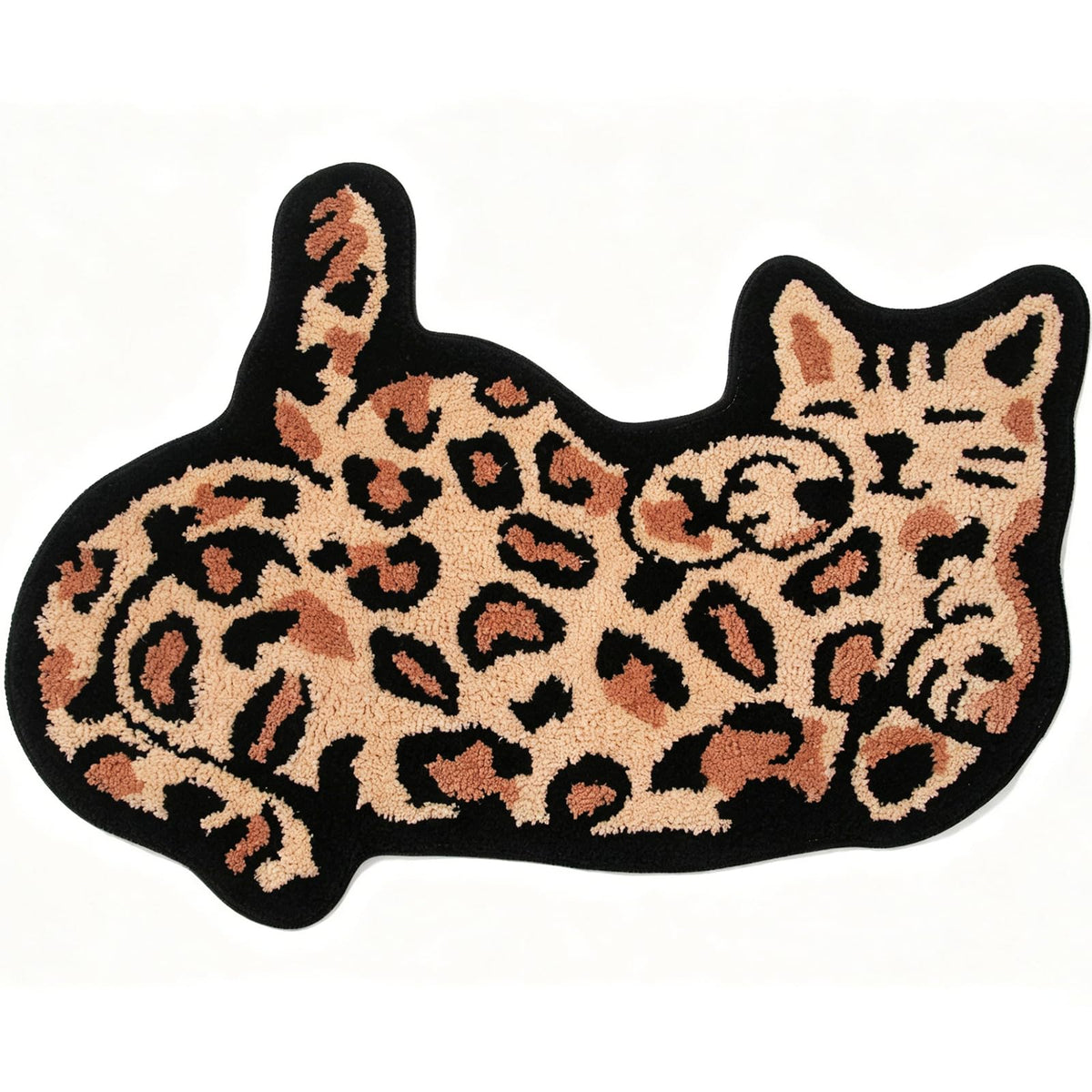 Cute Cat Bath Mat, Unique Blue Small Fun Bathroom Rug