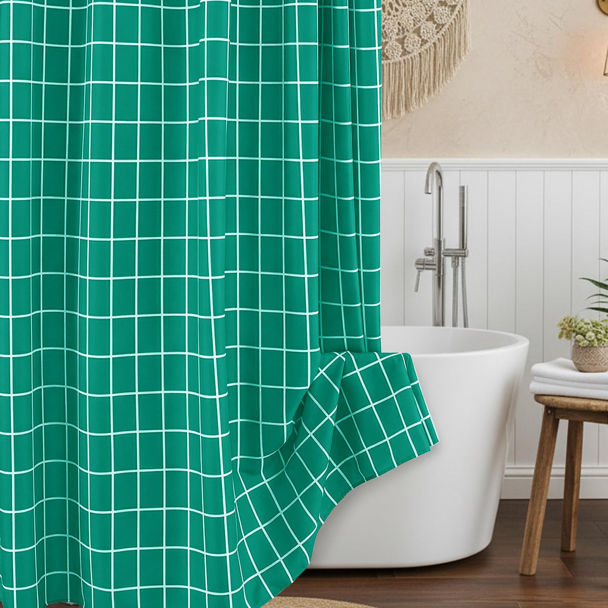 Fabric Shower Curtain-Black & White Farmhouse Shower Curtains for Bathroom