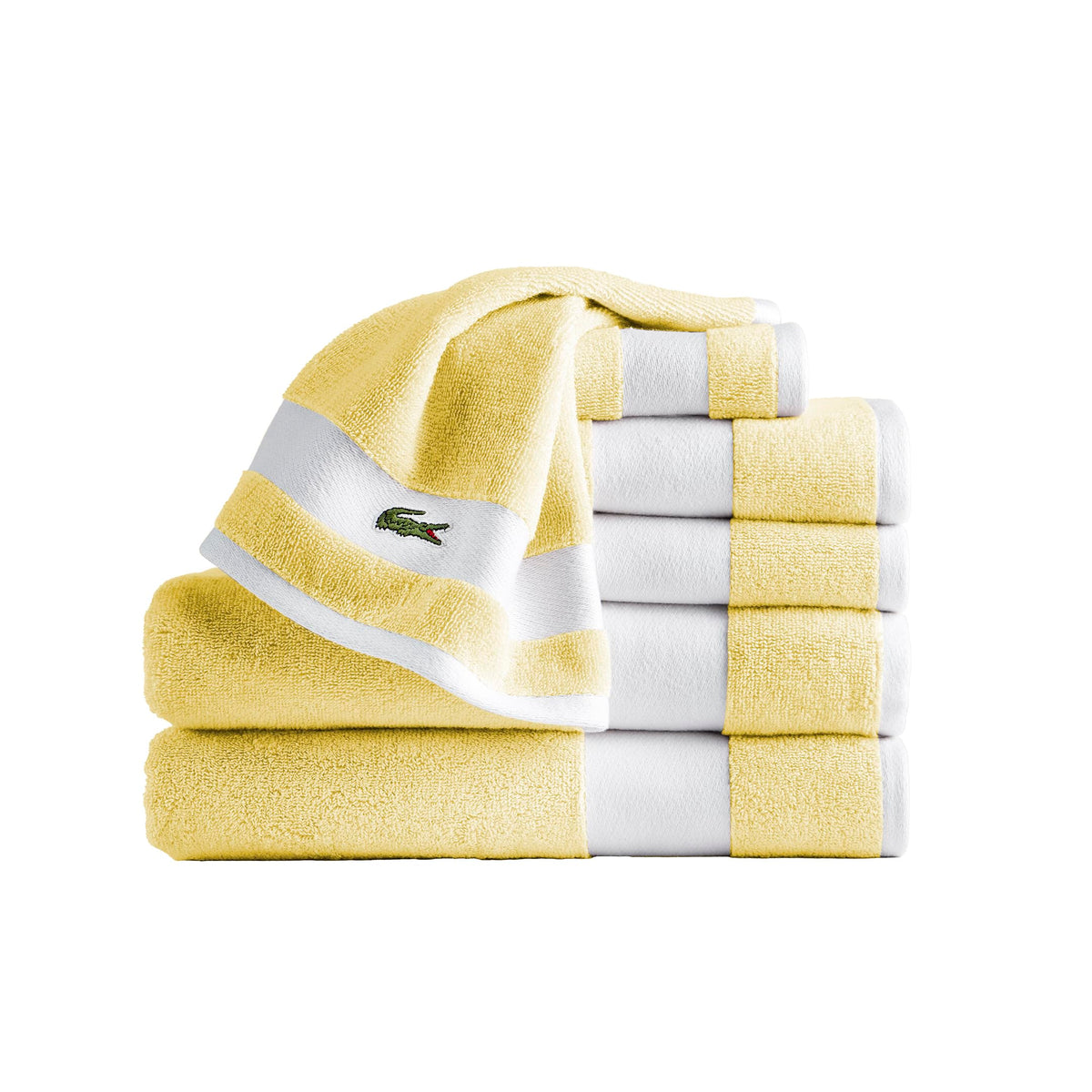 Lacoste Sport Stripe 100% Cotton 6-Piece Towel Set, Meteorite