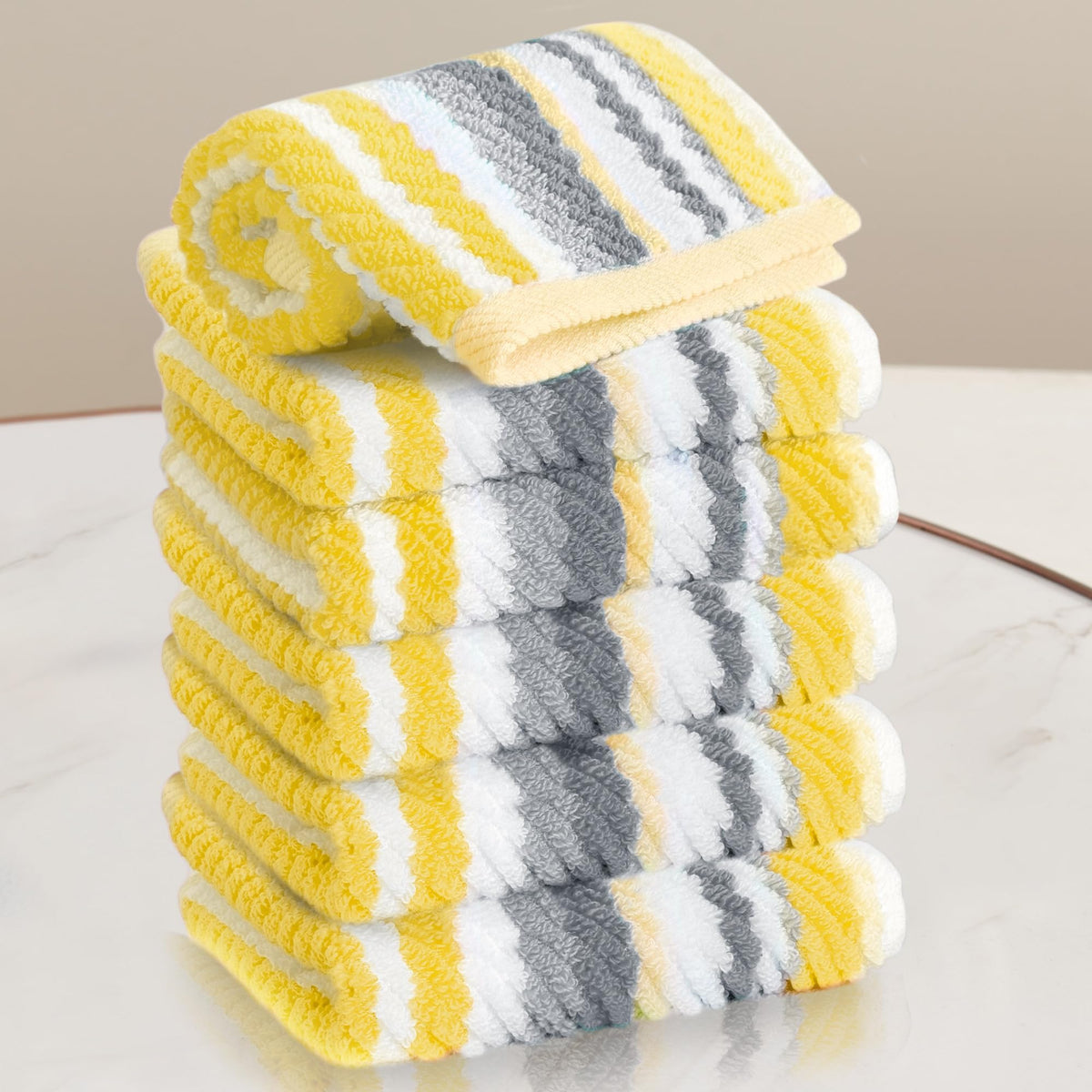 VOOVA & MOVAS Hand Towels 4 Pack, 100% Cotton, 16x27 in, Sage Beige