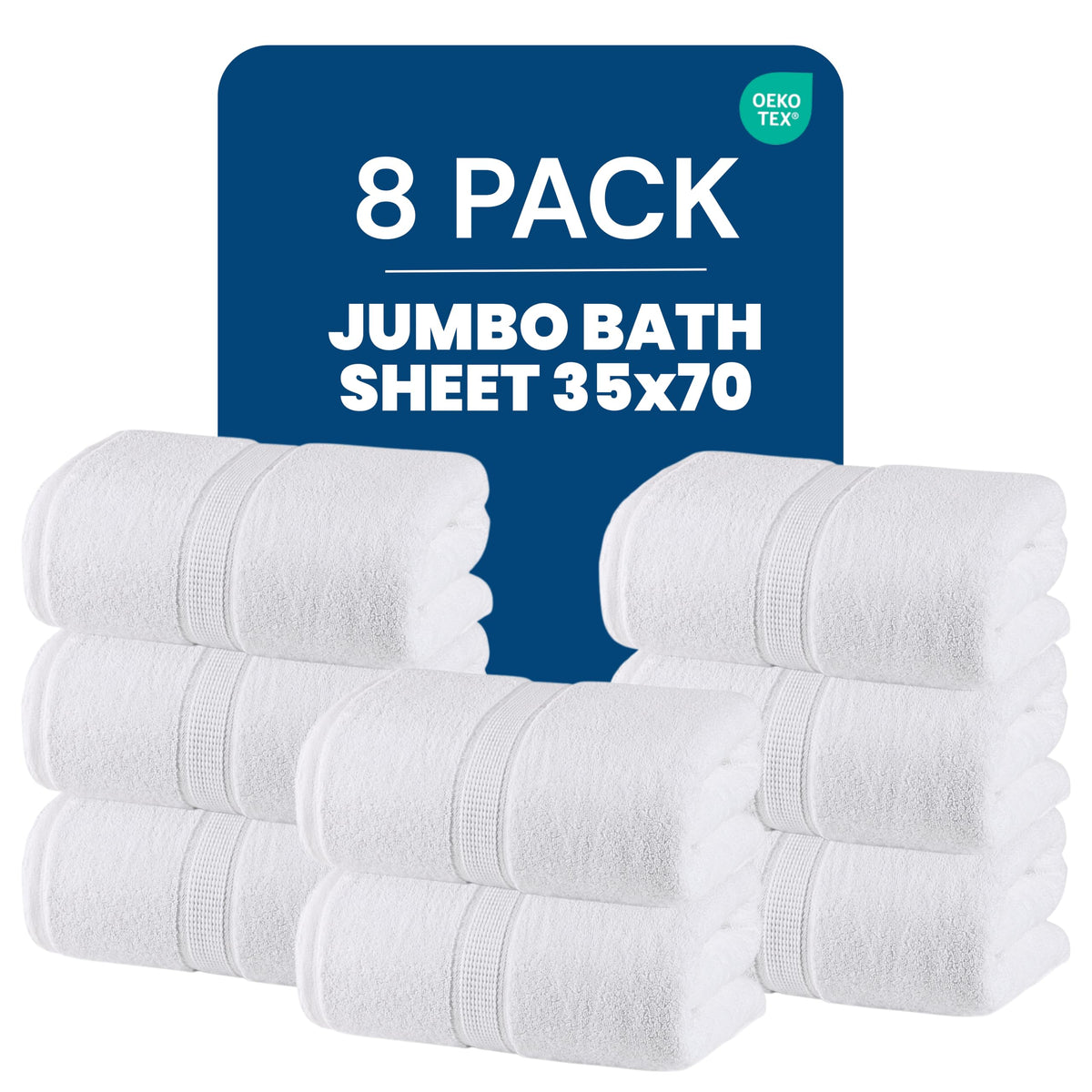 Utopia Towels Jumbo Bath Sheets, 2 Pack, 35x70 in, 600 GSM Cotton, Grey