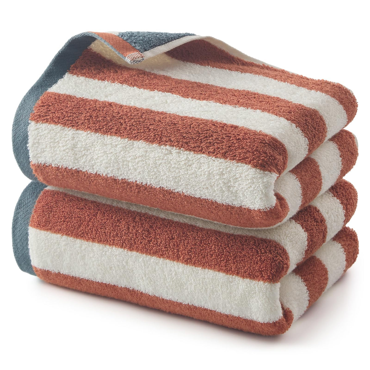 REDKISS Striped Hand Towels for Bathroom, Kitchen Decor, Guest Use, Ultra Soft and Highly Absorbent for Kids Adults, 100% Cotton, 12” x 28”, 3 Pack
