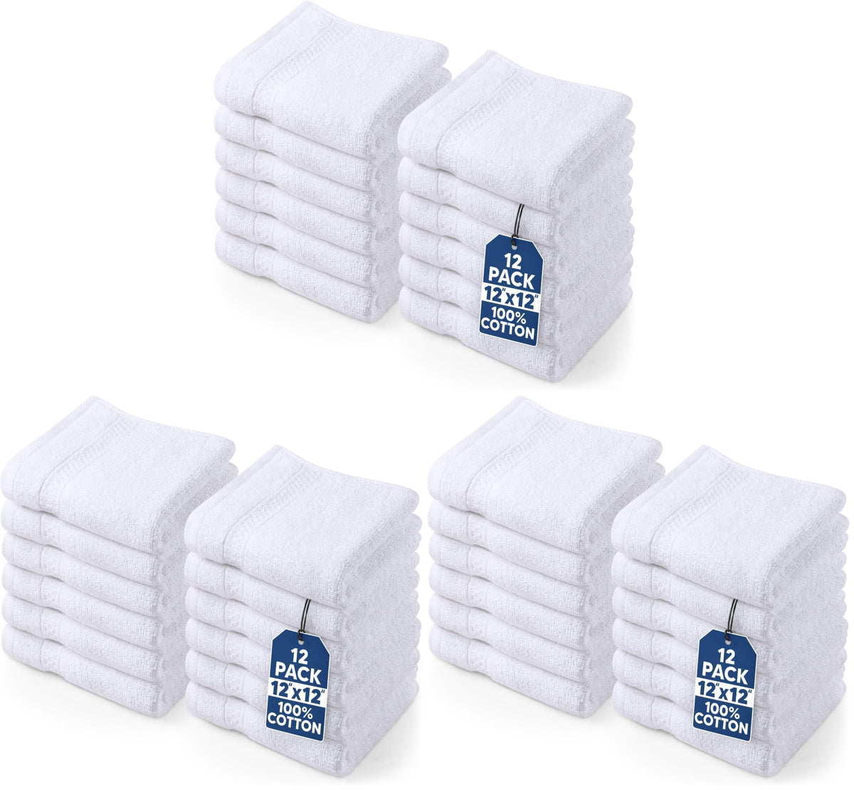 Utopia Towels 12 Pack Premium Wash Cloths Set, 12 by 12 Inches, 100% Cotton Ring Spun, Highly Absorbent and Soft Feel Essential Washcloths for Bathroom, Spa, Gym, and Face, Grey