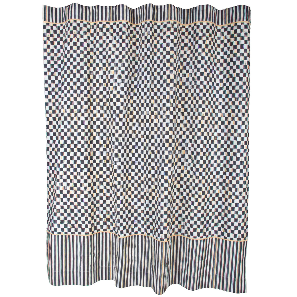 MACKENZIE-CHILDS Shower Curtain, Washable Fabric Shower Curtain for Bathroom Decor, 72" x 72", Purple-and-White Violet Check