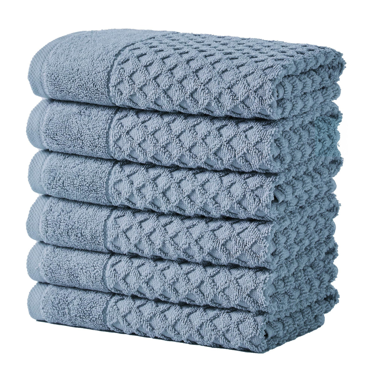 Great Bay Home Bath Towels - 100% Cotton 6 Piece Towel Set - Diamond Waffle Weave - Absorbent, Durable, Quick-Dry Towels for Bathroom (Copper)