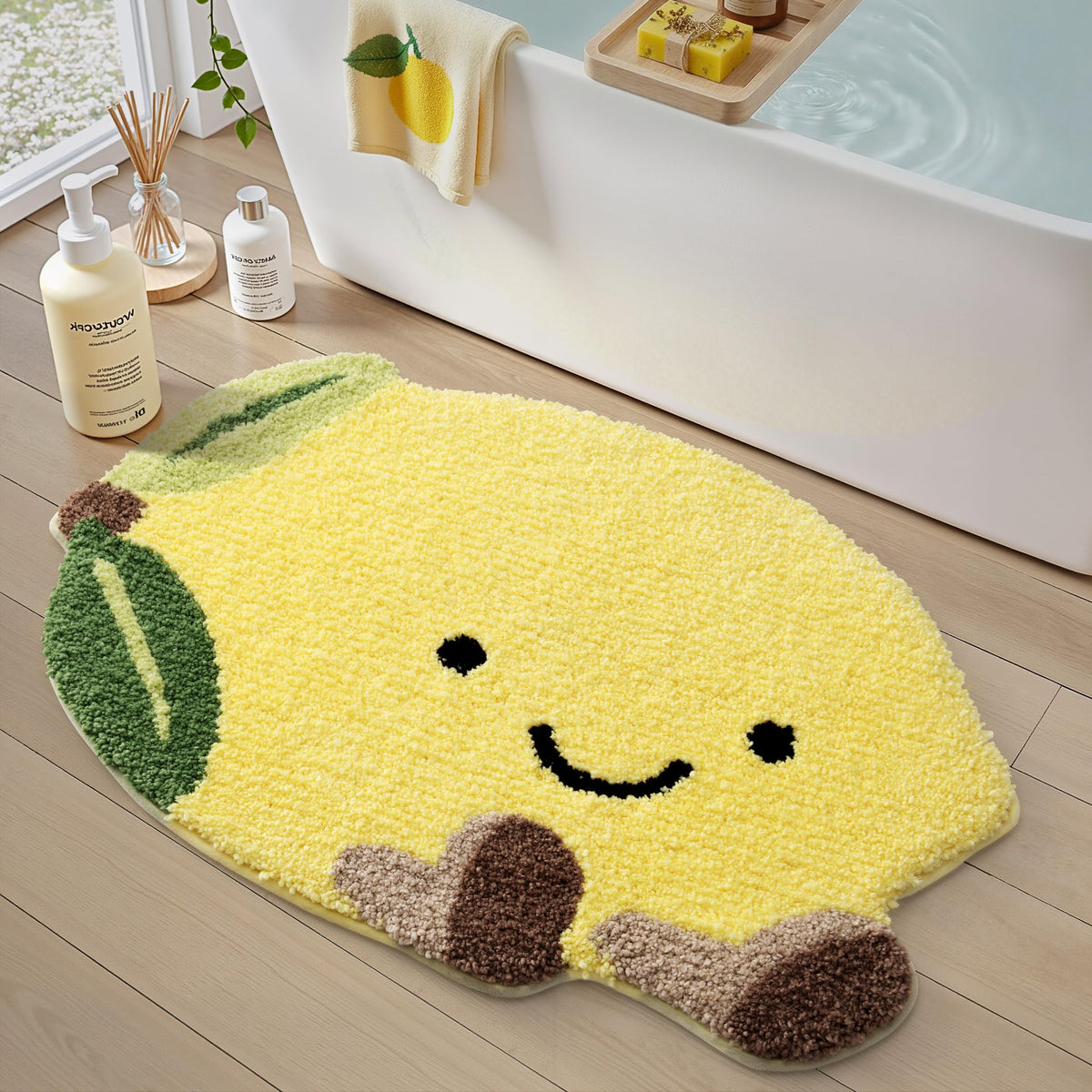 LUMI Flower Bathroom Rug, Absorbent Non Slip Bath Mat, 20"x32", Pink Flower