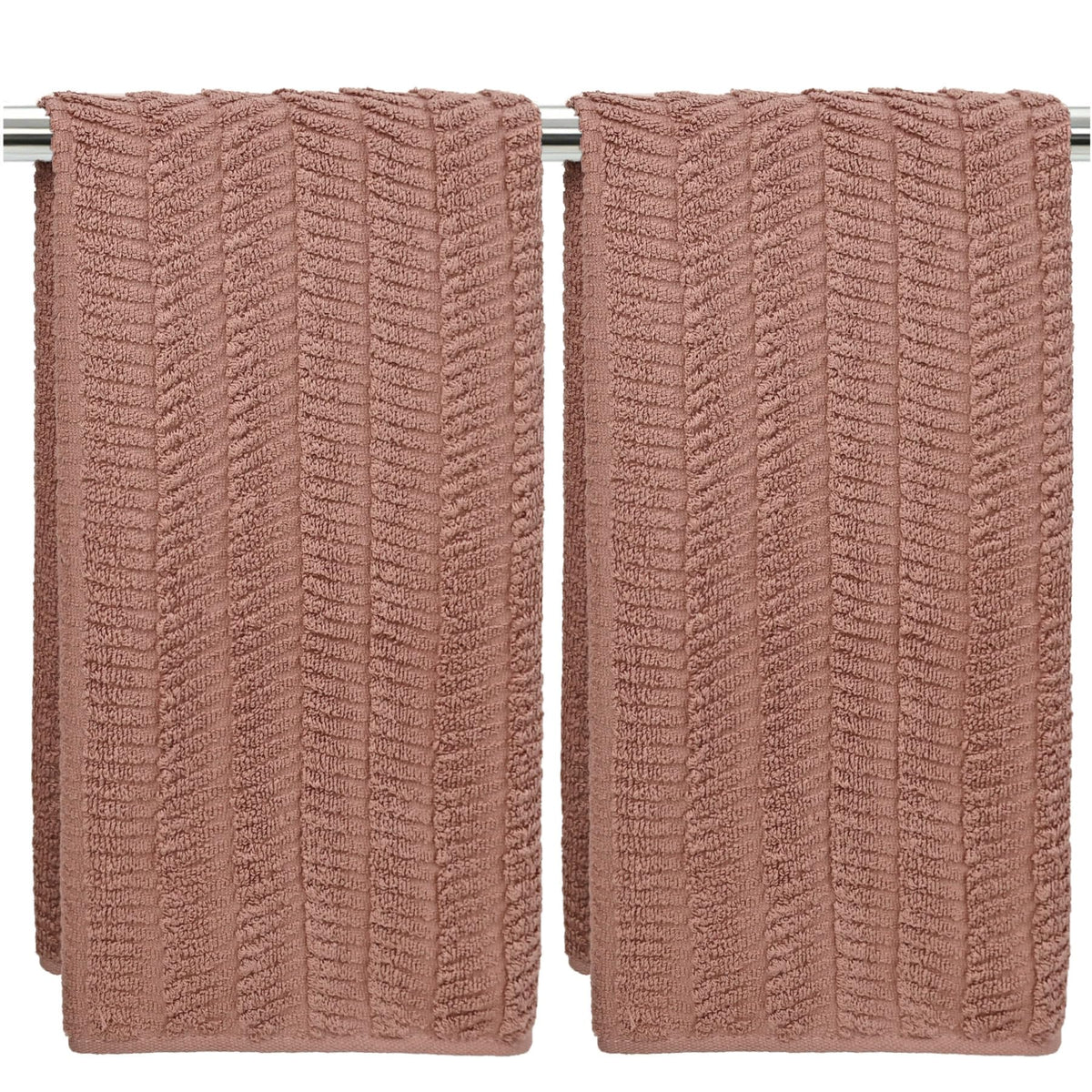 Fall Hand Towels Set of 2 - Bathroom & Kitchen Towels, Jacquard(Terracotta)