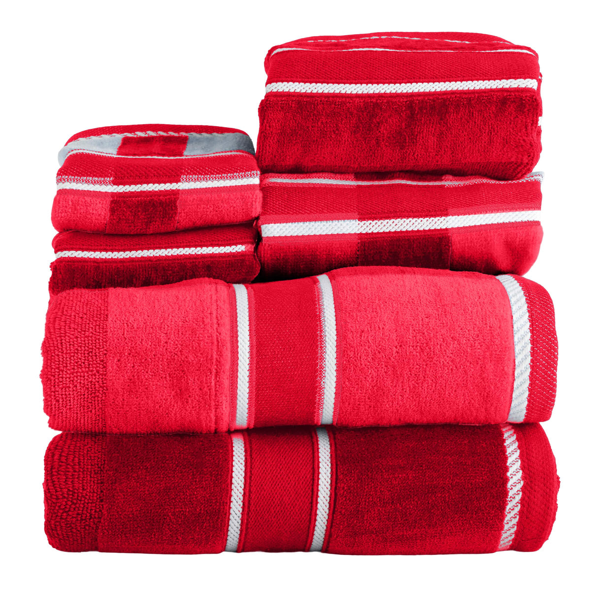 Lavish Home Bathroom Towels Set, Bathroom Accessories, Navy, Set of 6