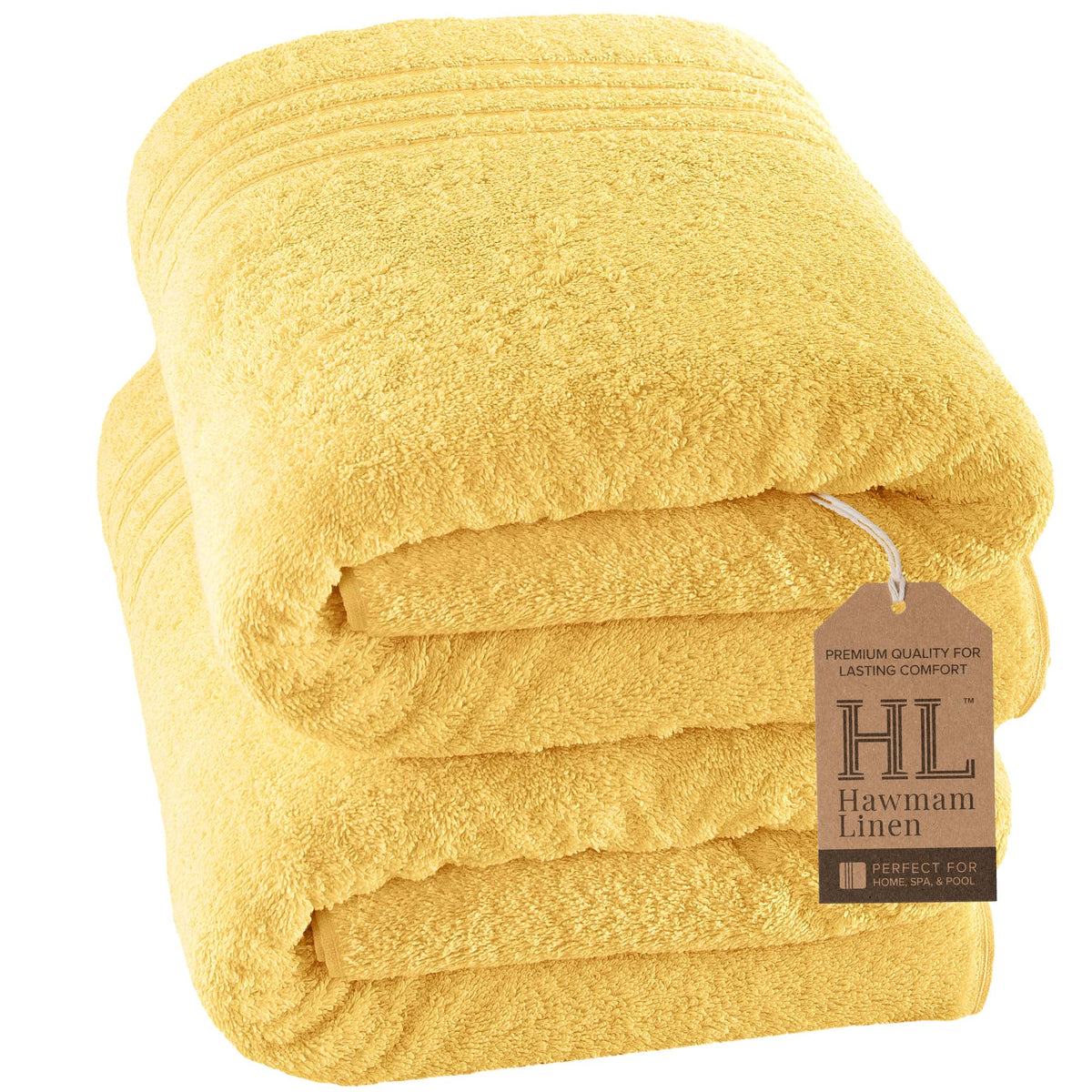 Hawmam Linen Cream 6 Piece Bath Towels Set for Bathroom Original Turkish Cotton Soft, Absorbent and Premium 2 Bath Towels, 2 Hand Towels, 2 Washcloths (Sea Salt)