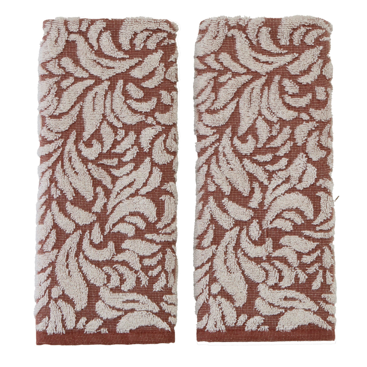 SKL Home Distressed Leaves Hand Towel Set-2pc, Turkish Cotton, Denim Blue