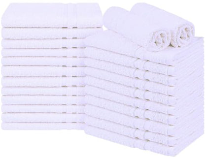 Large Bath Towels Set of 6 – 24" x 50" – 100% Cotton Terry – Durable, Soft & Quick Dry – Beige Multipurpose Towels for Bathroom, Gym, Spa, Pool & Daily Use