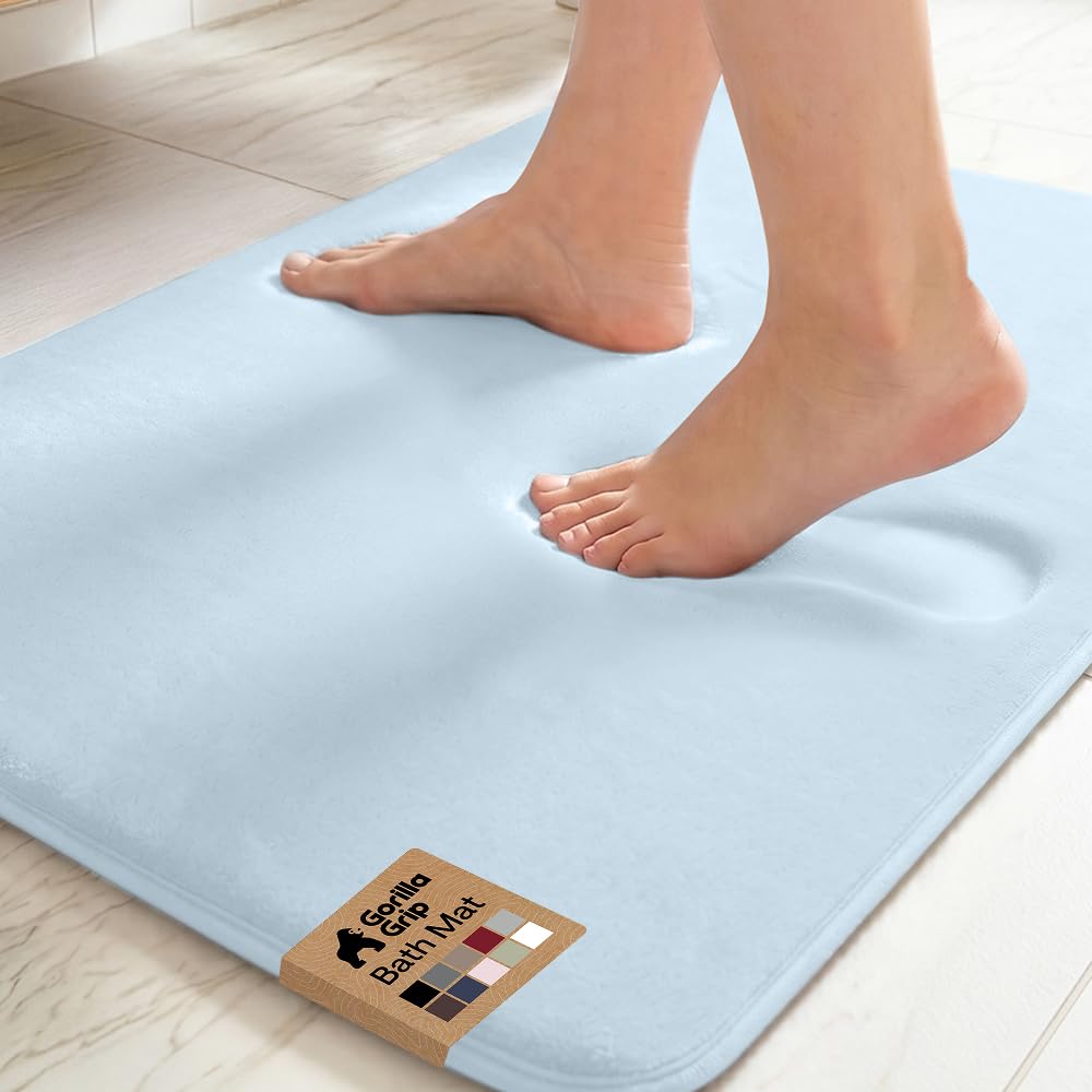 GORILLA GRIP® Memory Foam Bath Rug for Bathroom, 36x24 Graphite Gray