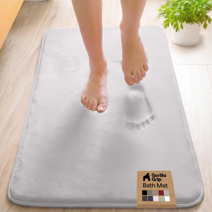 GORILLA GRIP® Memory Foam Bath Rug for Bathroom, 36x24 Graphite Gray