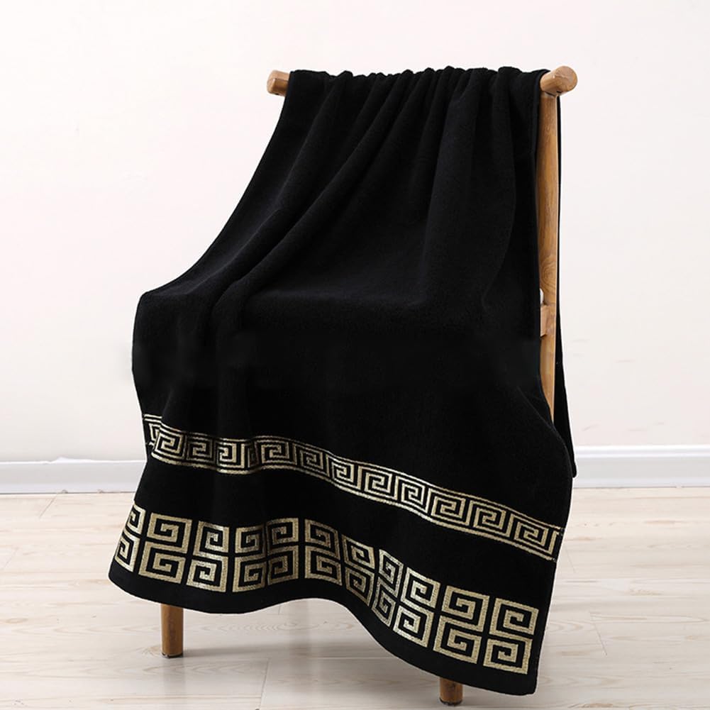 Highly Absorbent Embroidered Bath Towel Set of 3, 100% Cotton Bath Towels