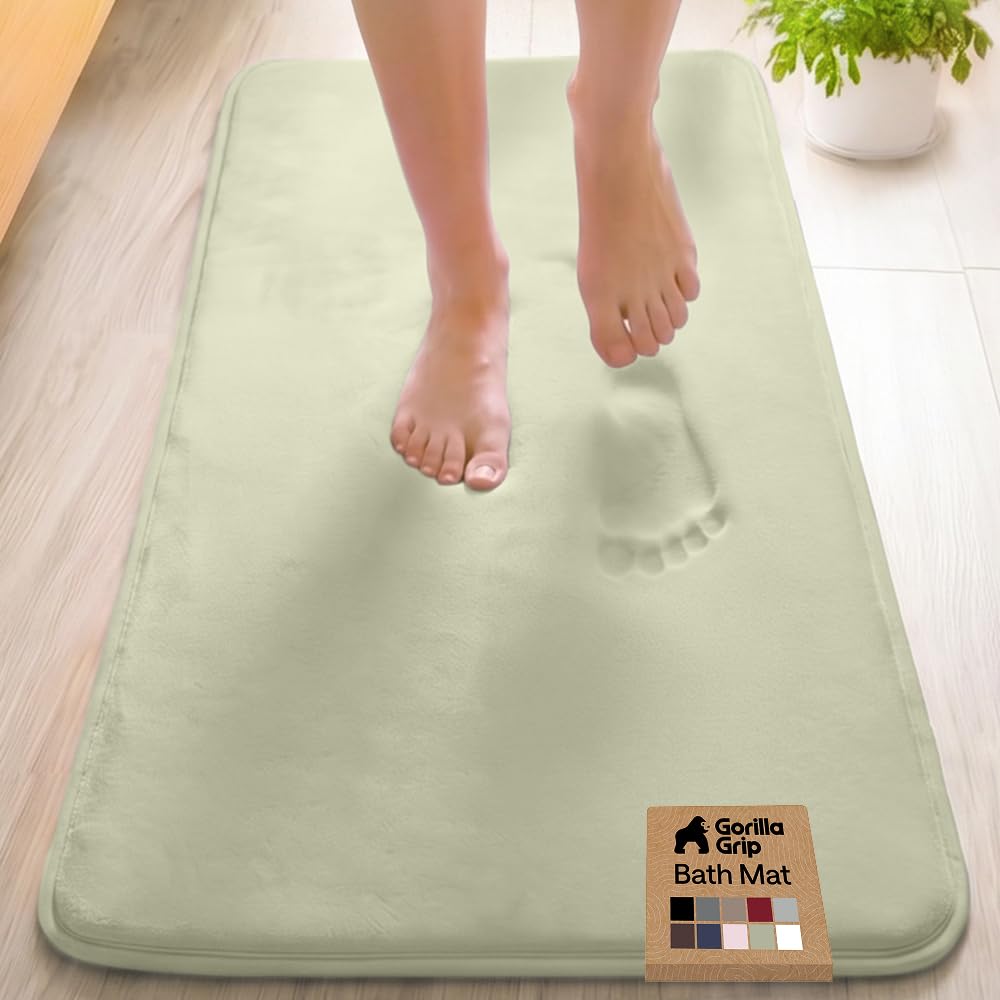 GORILLA GRIP® Memory Foam Bath Rug for Bathroom, 36x24 Graphite Gray