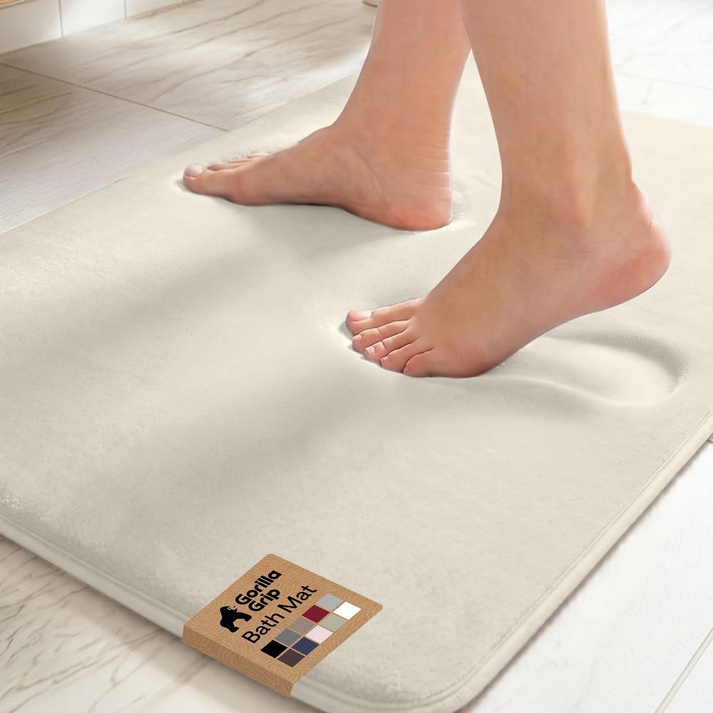 GORILLA GRIP® Memory Foam Bath Rug for Bathroom, 36x24 Graphite Gray