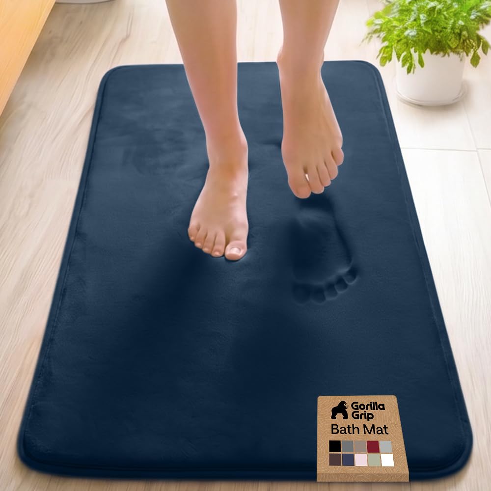 GORILLA GRIP® Memory Foam Bath Rug for Bathroom, 36x24 Graphite Gray