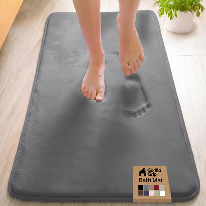 GORILLA GRIP® Memory Foam Bath Rug for Bathroom, 36x24 Graphite Gray