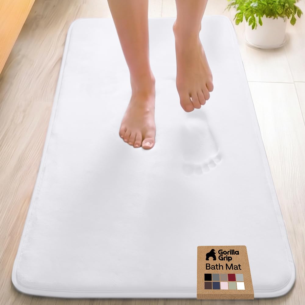 GORILLA GRIP® Memory Foam Bath Rug for Bathroom, 36x24 Graphite Gray