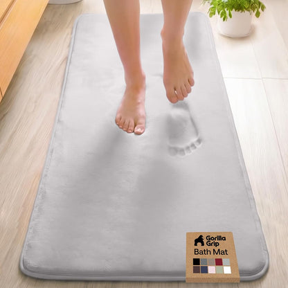 GORILLA GRIP® Memory Foam Bath Rug for Bathroom, 36x24 Graphite Gray