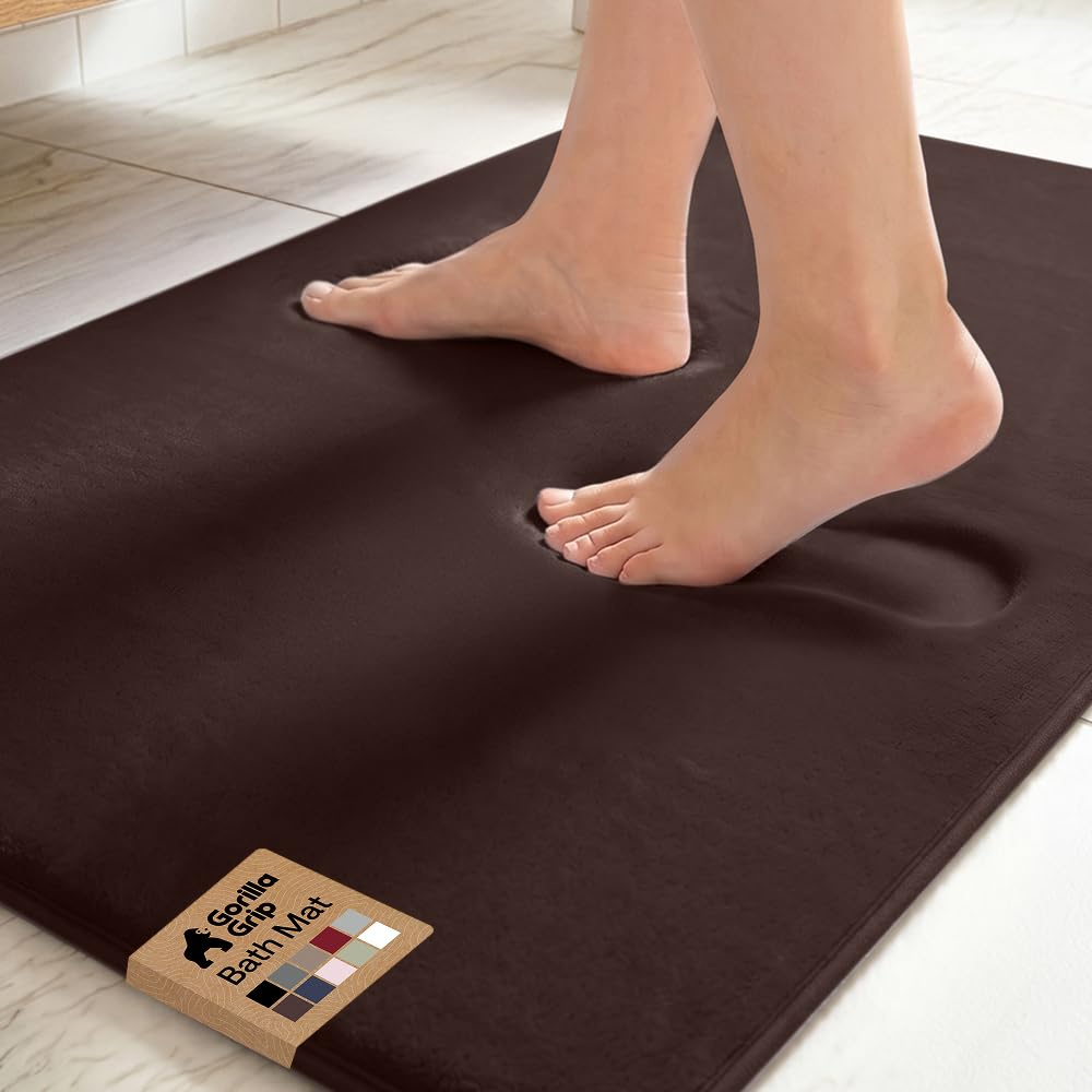 GORILLA GRIP® Memory Foam Bath Rug for Bathroom, 36x24 Graphite Gray