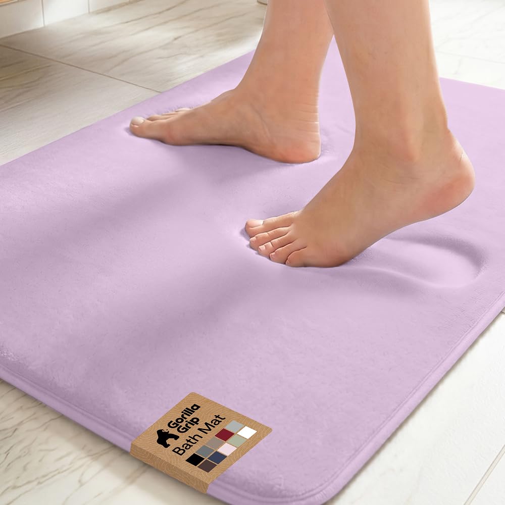 GORILLA GRIP® Memory Foam Bath Rug for Bathroom, 36x24 Graphite Gray