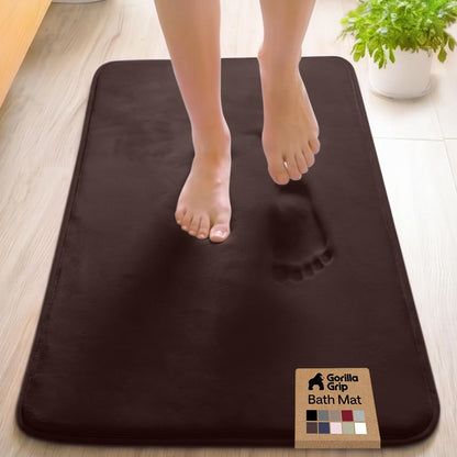 GORILLA GRIP® Memory Foam Bath Rug for Bathroom, 36x24 Graphite Gray
