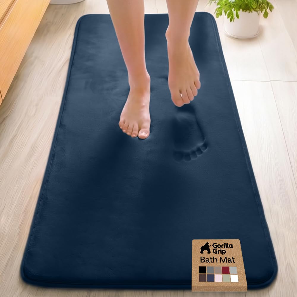GORILLA GRIP® Memory Foam Bath Rug for Bathroom, 36x24 Graphite Gray