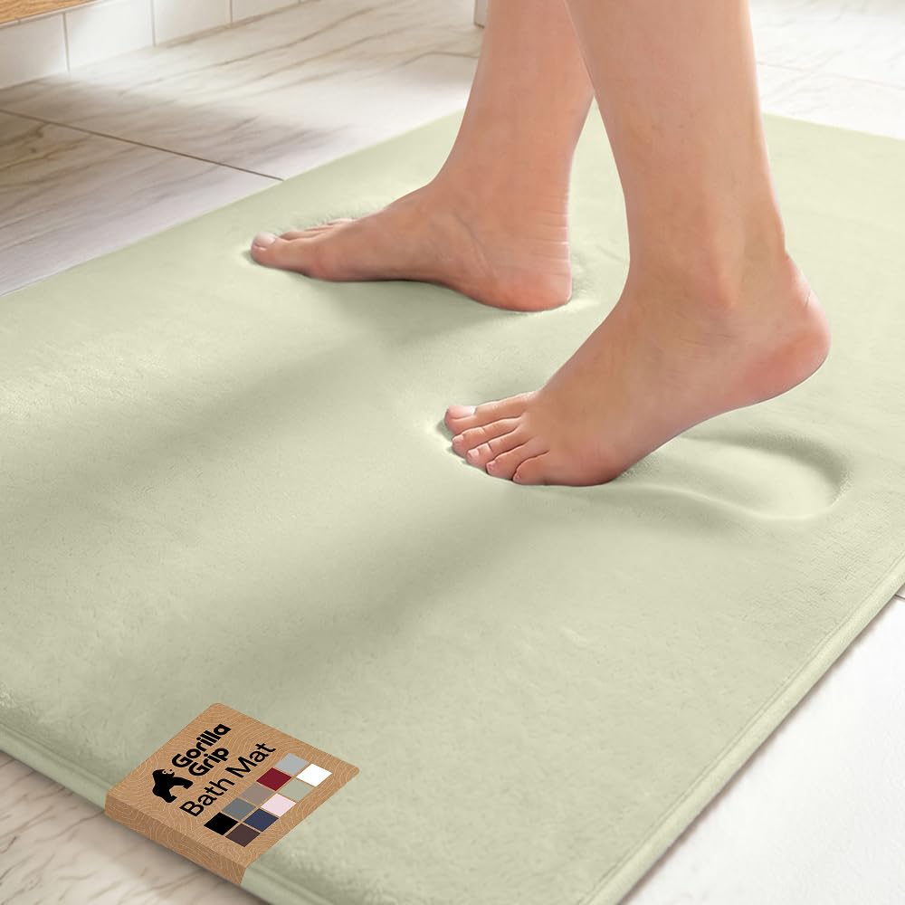 GORILLA GRIP® Memory Foam Bath Rug for Bathroom, 36x24 Graphite Gray