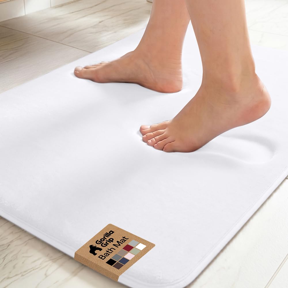 GORILLA GRIP® Memory Foam Bath Rug for Bathroom, 36x24 Graphite Gray