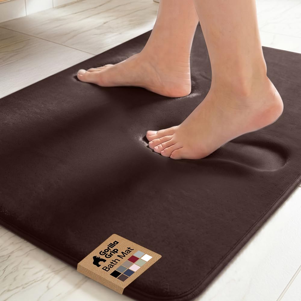 GORILLA GRIP® Memory Foam Bath Rug for Bathroom, 36x24 Graphite Gray