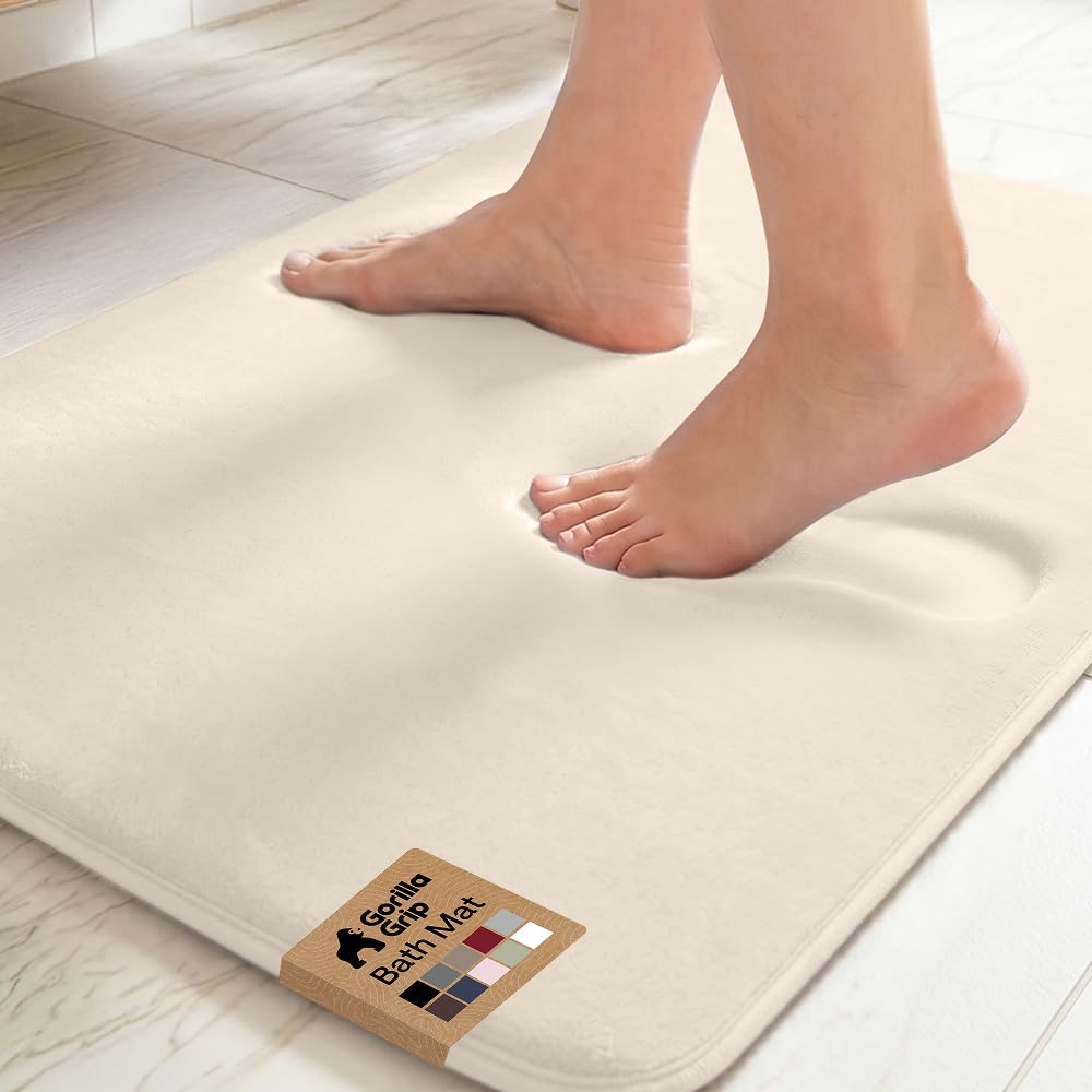 GORILLA GRIP® Memory Foam Bath Rug for Bathroom, 36x24 Graphite Gray