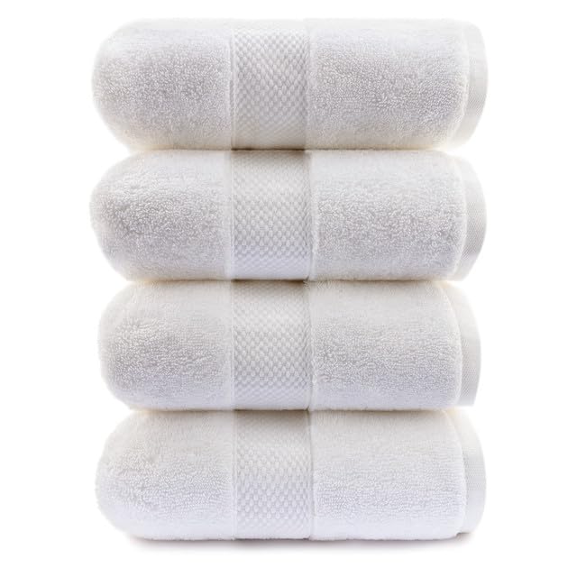 Maisonette Loft Egyptian Cotton Turkish Bath Towels, Soft, Absorbent, Ideal Quick Dry Large Luxury Bath Towel Set for Shower (30" x 58", 4 Pack), Navy Blue