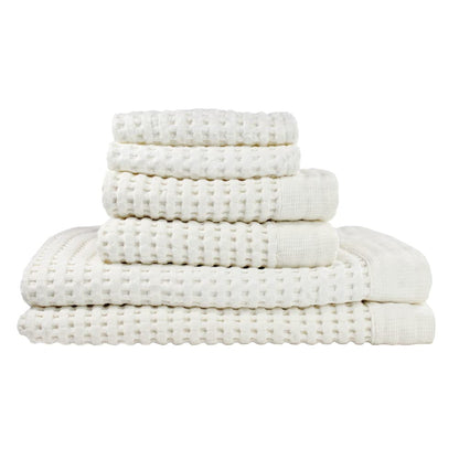 GILDEN TREE Waffle Hand Towels for Bathroom Quick Dry Large Luxury Lint Free Super Absorbent Cotton Hand Towels Set of 2, Modern Style (Cream)