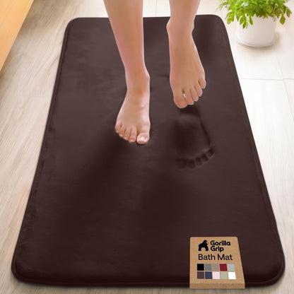 GORILLA GRIP® Memory Foam Bath Rug for Bathroom, 36x24 Graphite Gray
