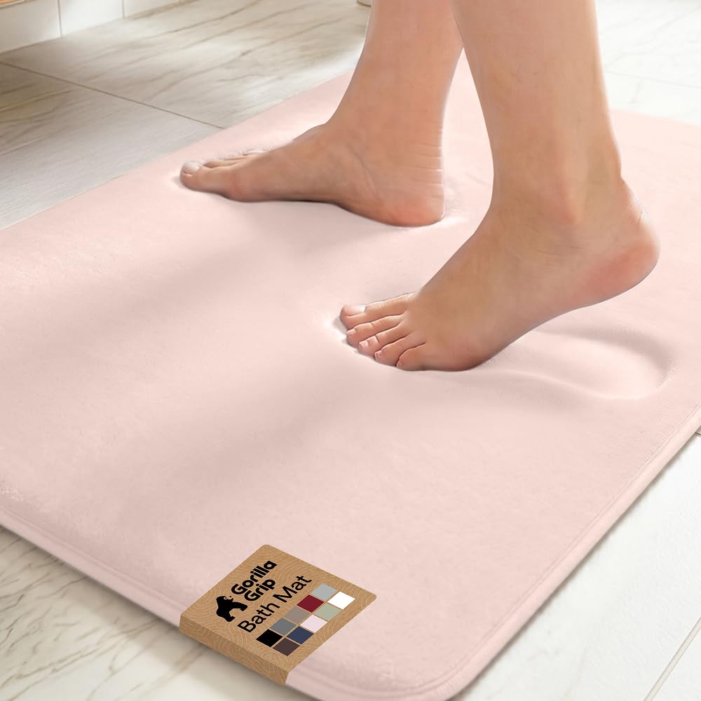 GORILLA GRIP® Memory Foam Bath Rug for Bathroom, 36x24 Graphite Gray