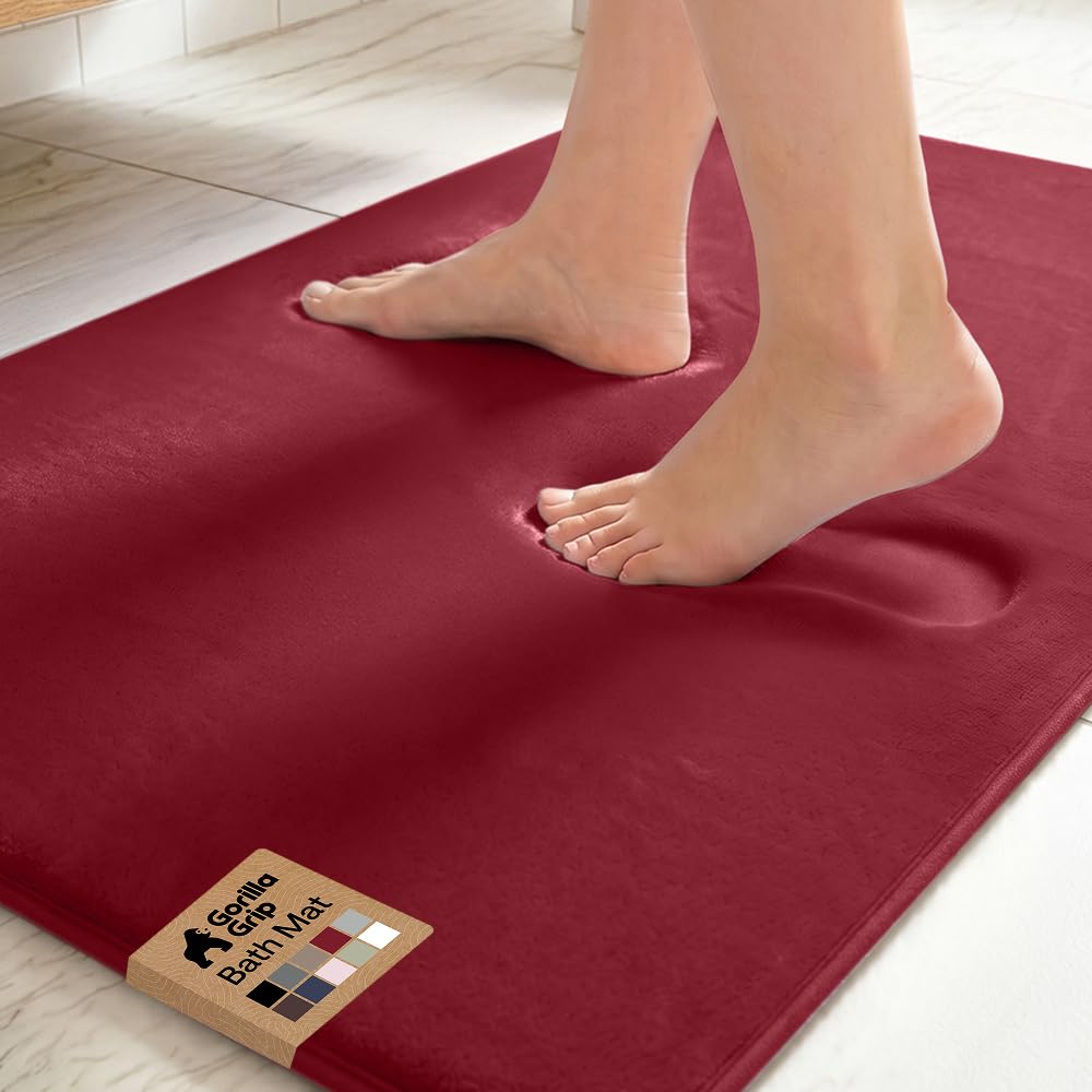 GORILLA GRIP® Memory Foam Bath Rug for Bathroom, 36x24 Graphite Gray