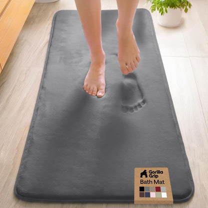 GORILLA GRIP® Memory Foam Bath Rug for Bathroom, 36x24 Graphite Gray