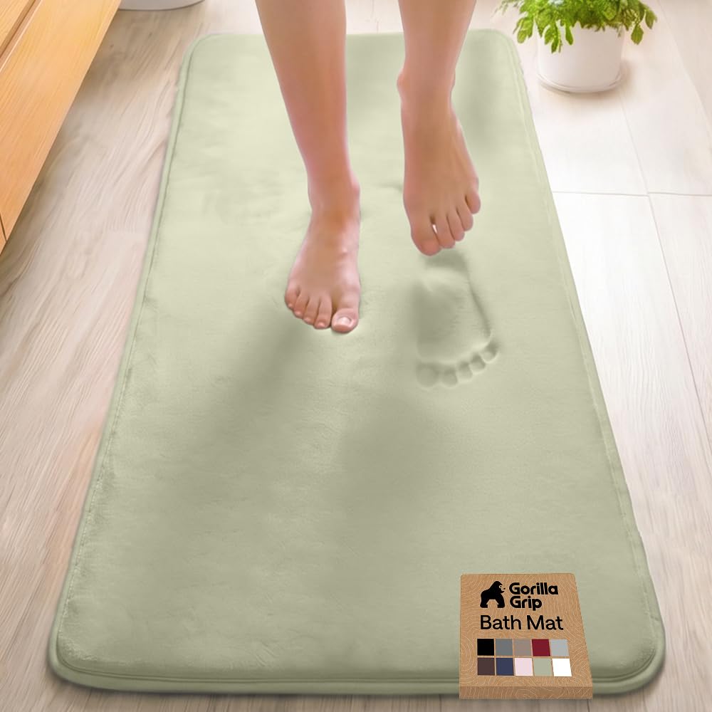 GORILLA GRIP® Memory Foam Bath Rug for Bathroom, 36x24 Graphite Gray