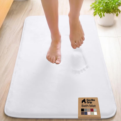 GORILLA GRIP® Memory Foam Bath Rug for Bathroom, 36x24 Graphite Gray