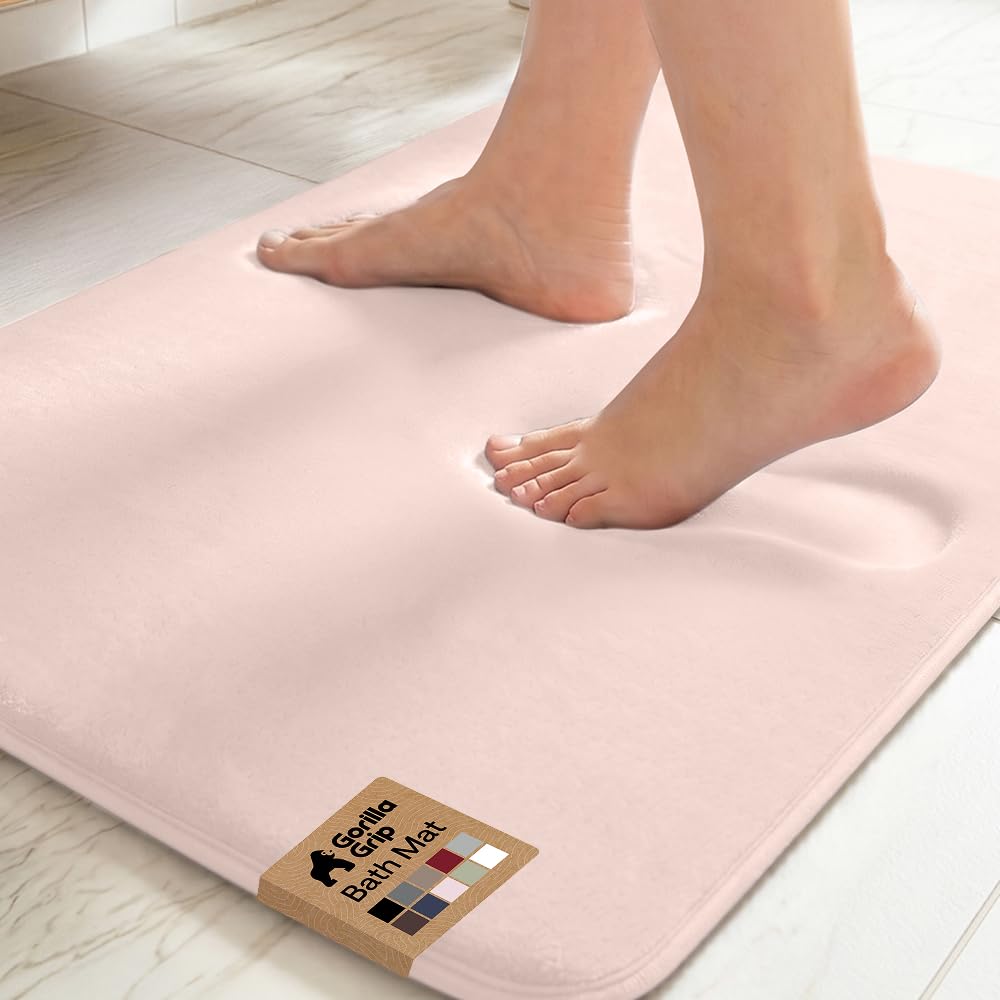 GORILLA GRIP® Memory Foam Bath Rug for Bathroom, 36x24 Graphite Gray