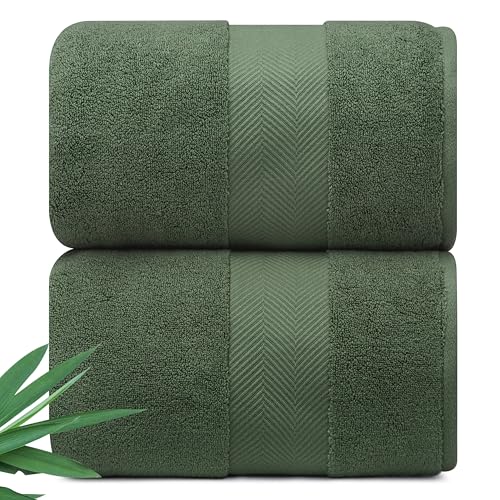 Alusa Home Ultra Soft & Plush Viscose from Bamboo Bath Towels - 700 GSM Luxury Bath Towels - 6 Piece Set - Super Absorbent & Quick Drying (Eucalyptus Green)