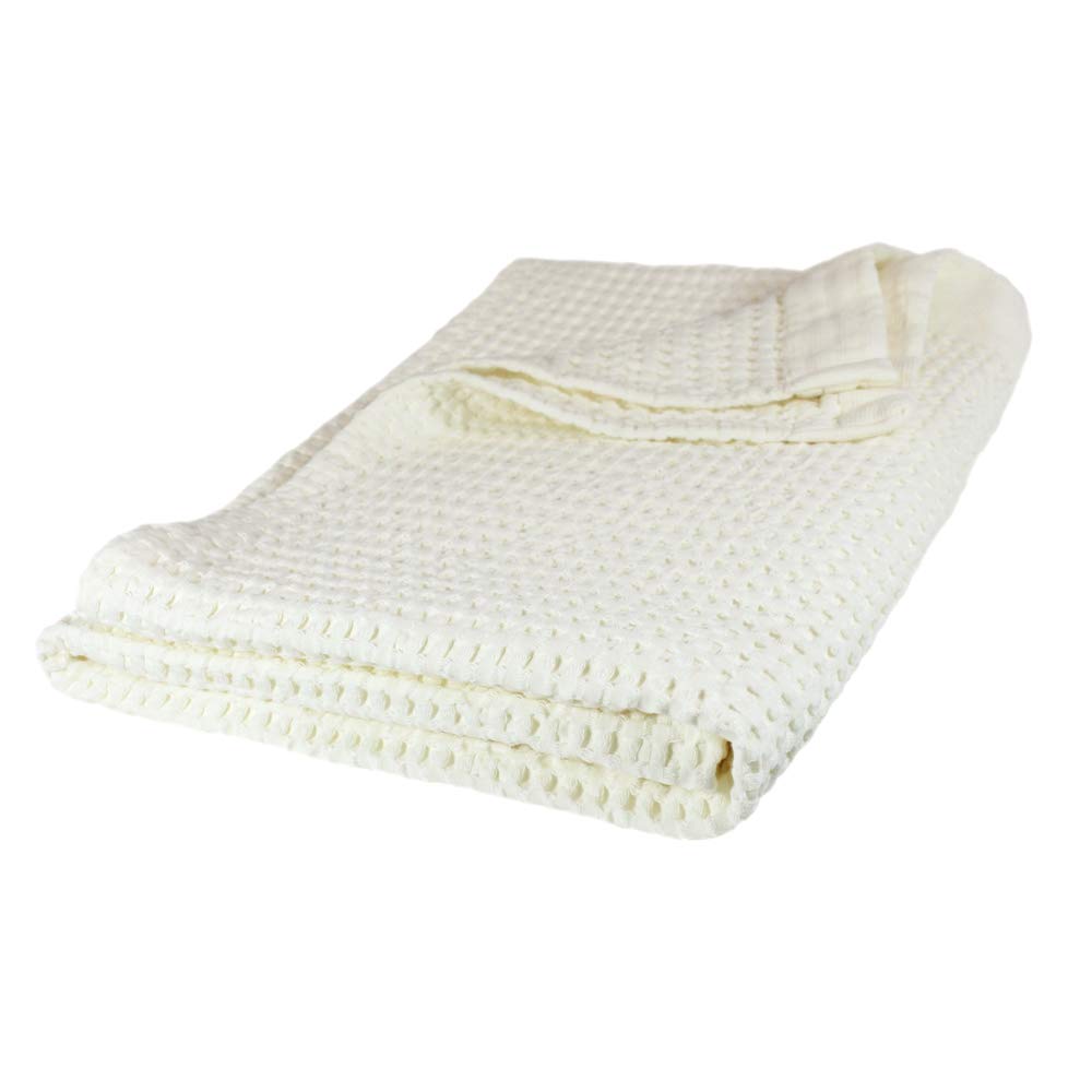 GILDEN TREE Waffle Hand Towels for Bathroom Quick Dry Large Luxury Lint Free Super Absorbent Cotton Hand Towels Set of 2, Modern Style (Cream)