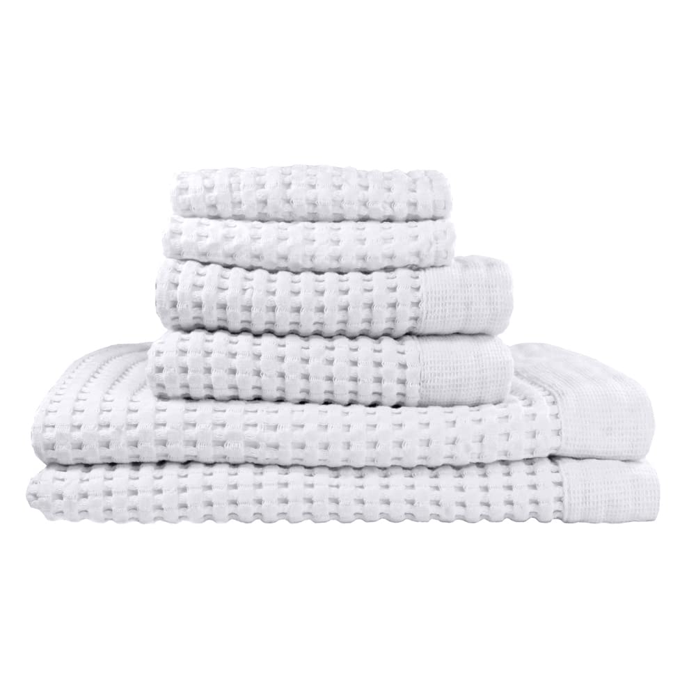 GILDEN TREE Waffle Hand Towels for Bathroom Quick Dry Large Luxury Lint Free Super Absorbent Cotton Hand Towels Set of 2, Modern Style (Cream)